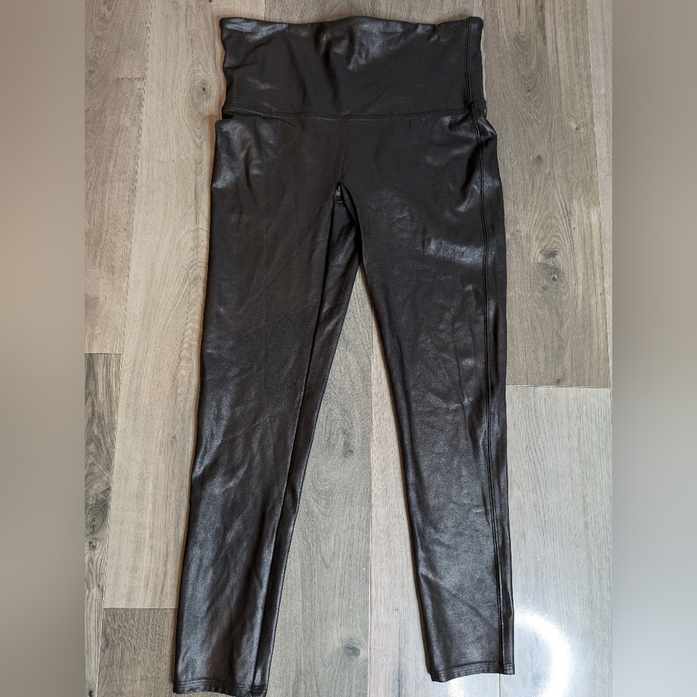 Spanx Shiny Faux Leather Pants XL Petite NWOT